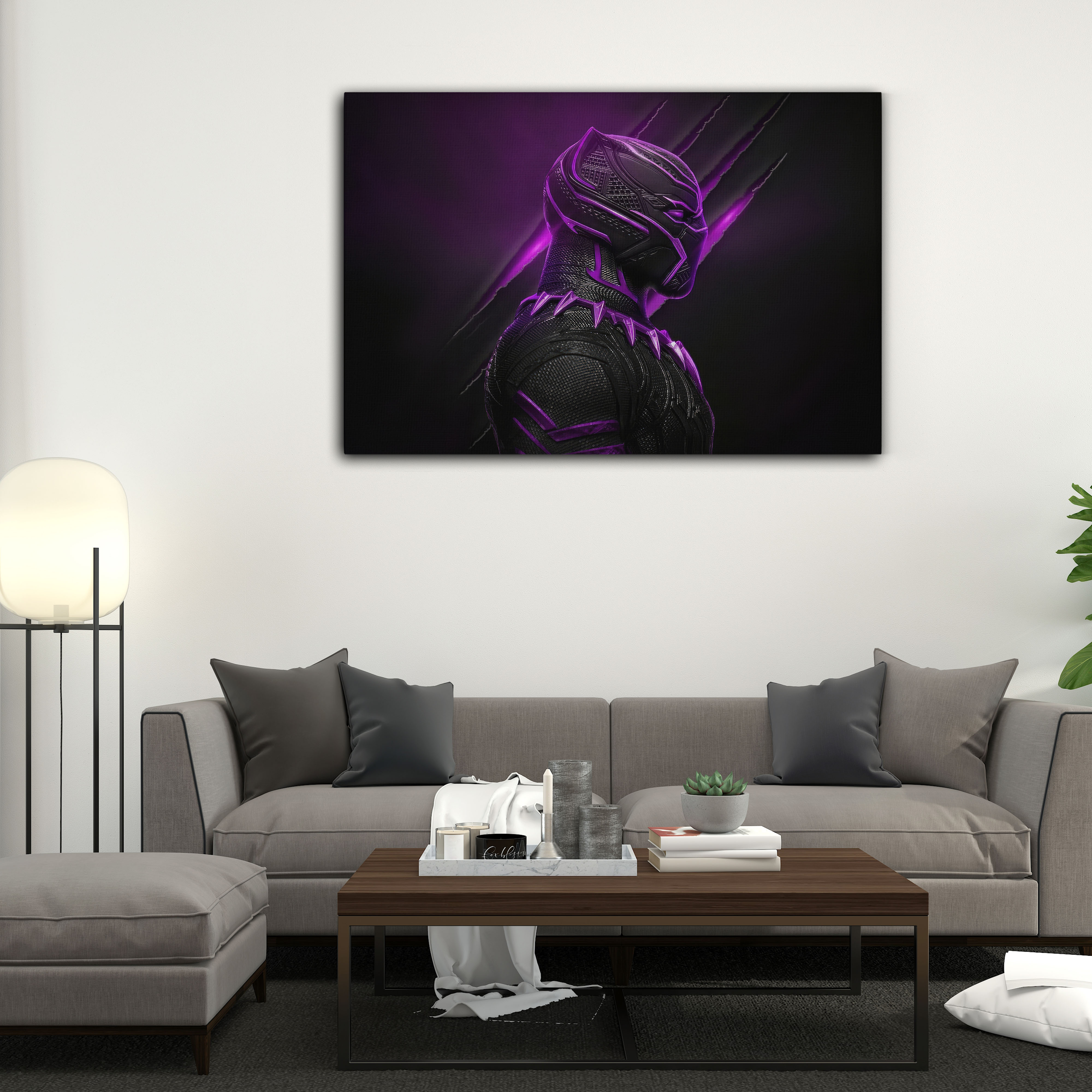 Black Panther Mor Kanvas Tablo
